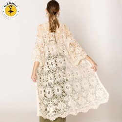 Flower Pattern Crochet Cardigan for Women - Elegant and Stylish