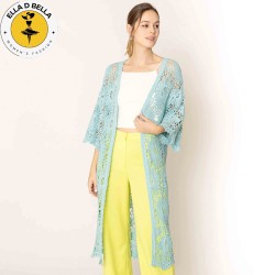 Stylish Flower Pattern Crochet Cardigan for Women