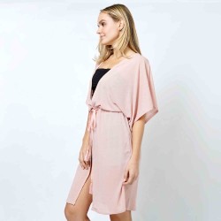 Drawstring Jersey Kimono Cardigan for Women - Chic and Comfortable Lay