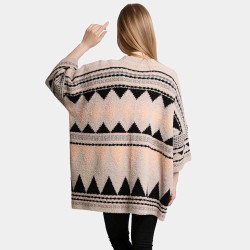 Tribal Patterned Front Pockets Cardigan for Women - Stylish