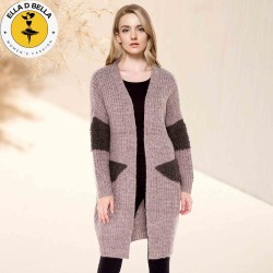 Soft Knit Furry Decoration Long Cardigan for Women - Cozy Elegance and